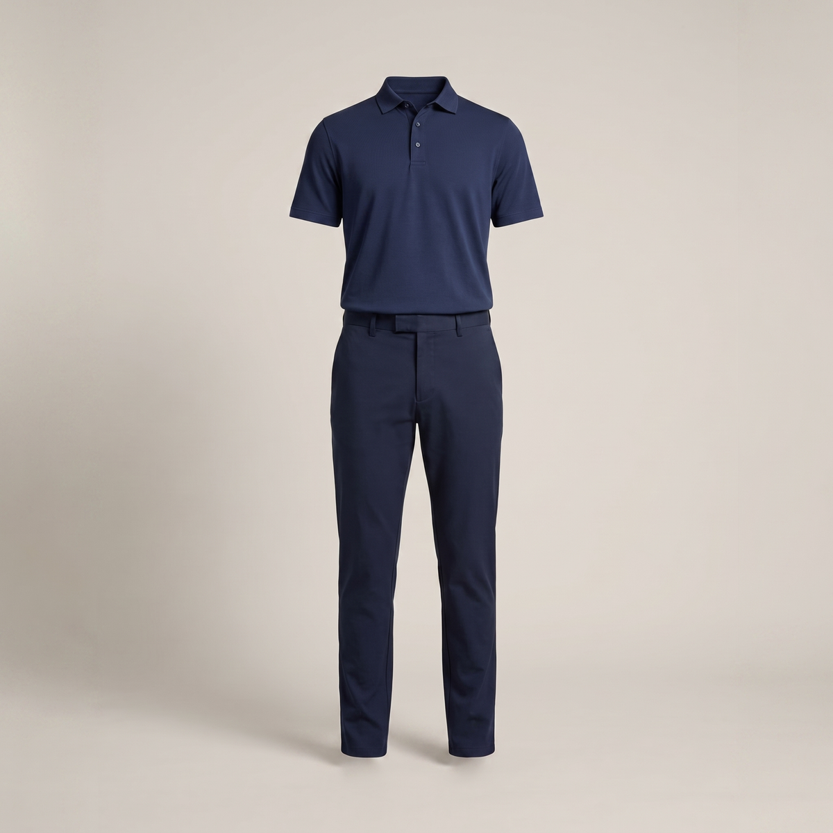 Men's Course Set with navy performance polo and stretch chino