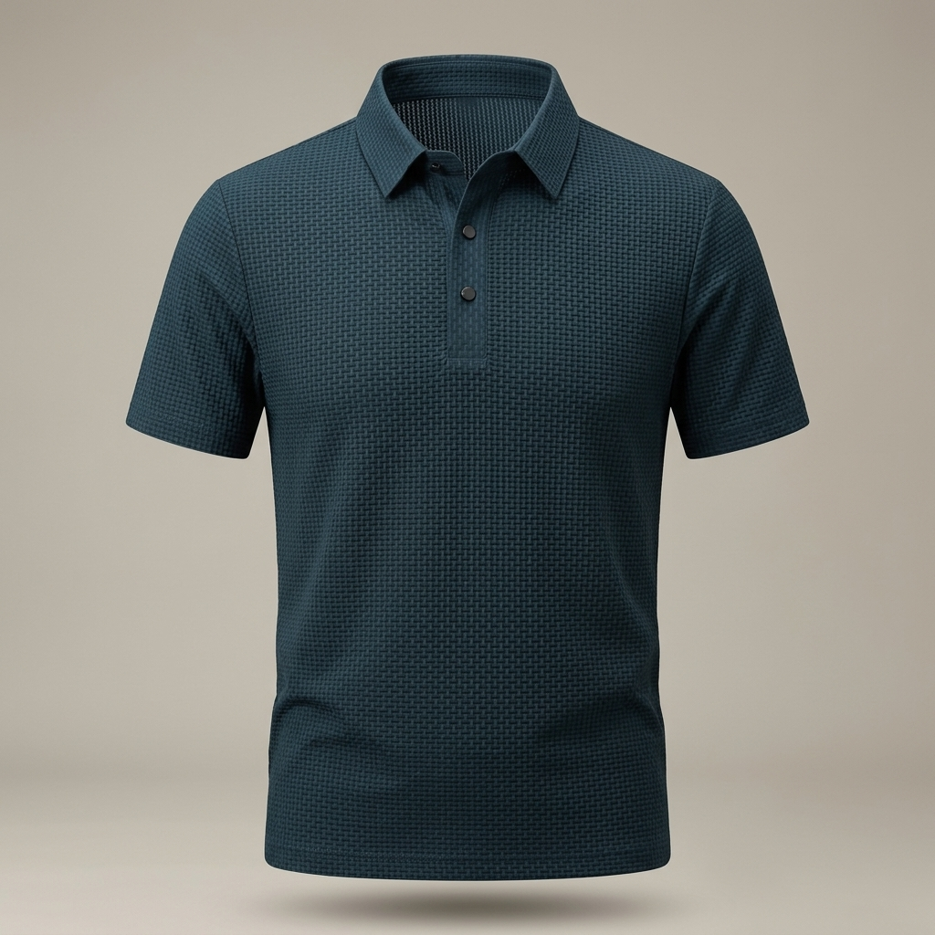 Men's golf polo shirt studio product shot