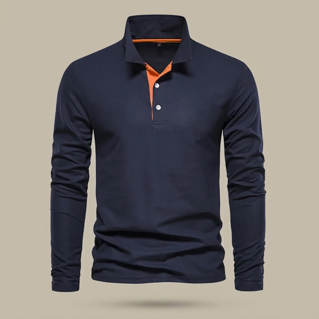 Men's regular-fit golf polo studio product shot