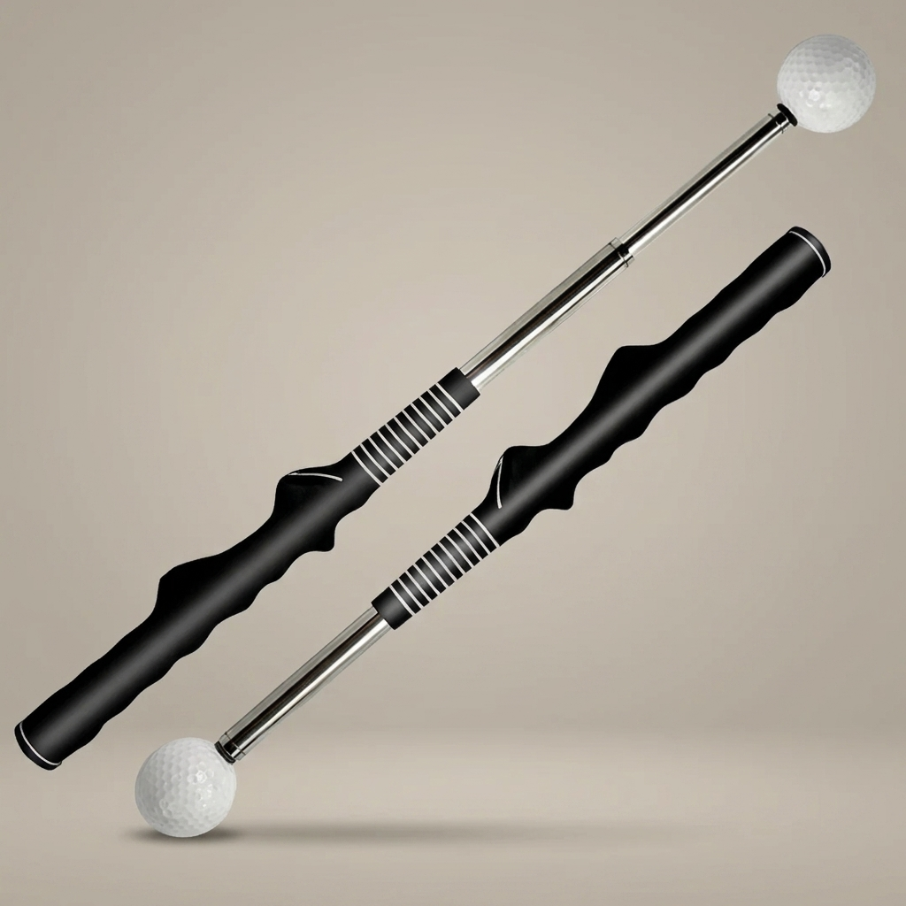 Telescopic golf swing trainer studio product shot