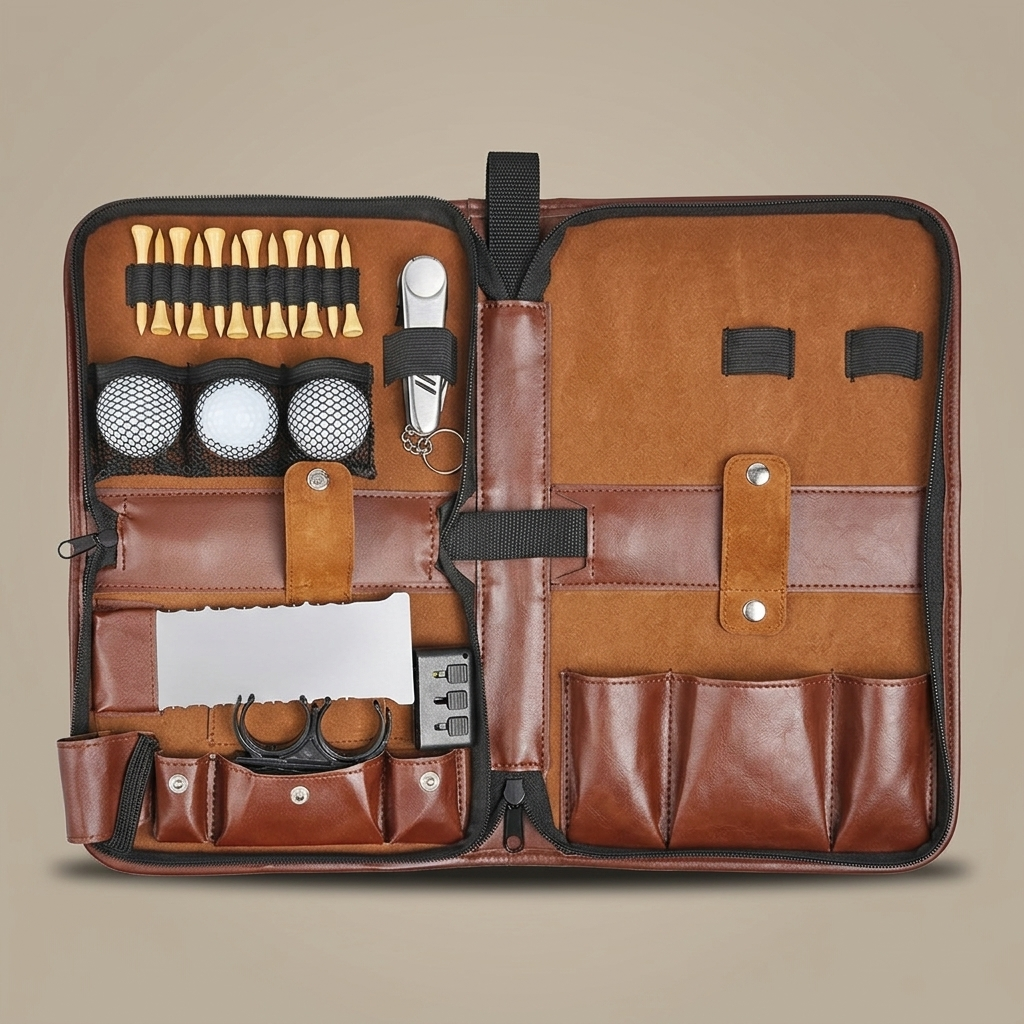 9-in-1 golf accessory tool bag studio product shot