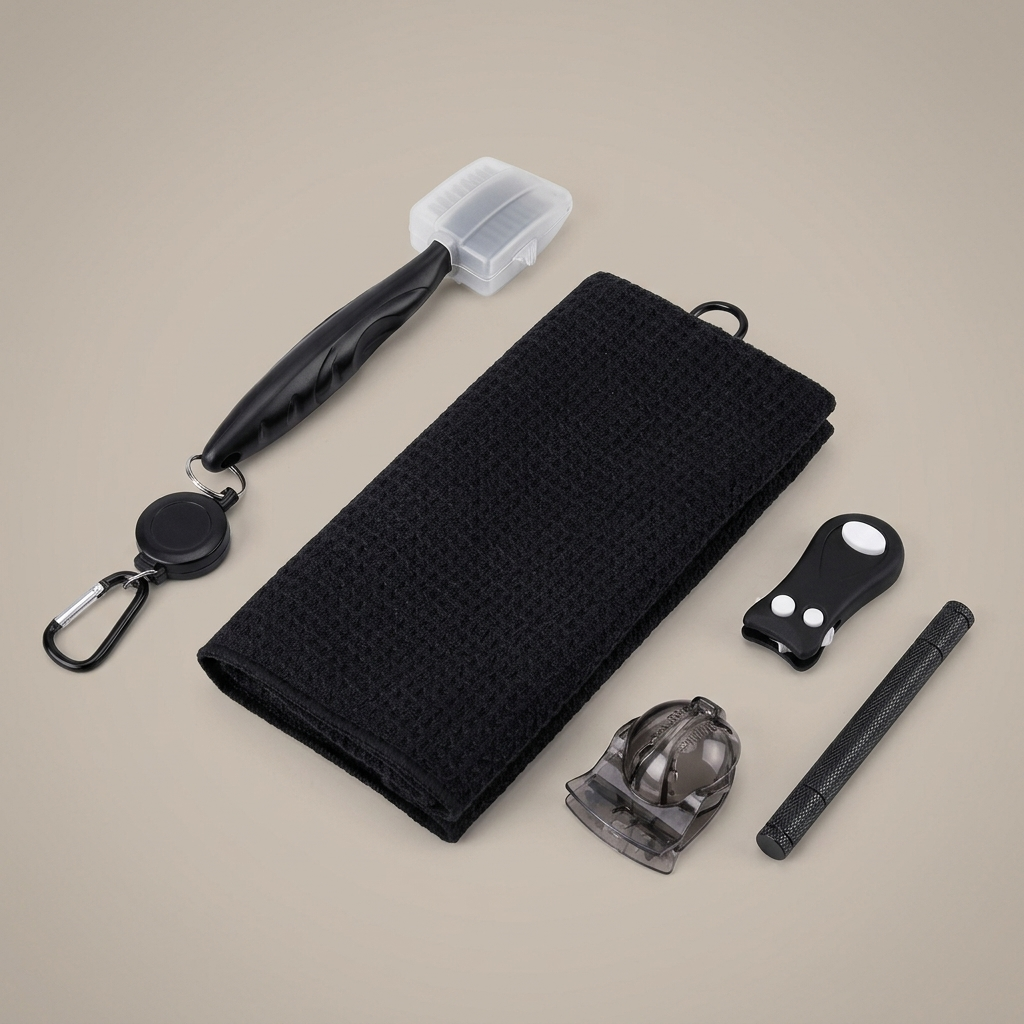 Golf club cleaning kit set studio product shot