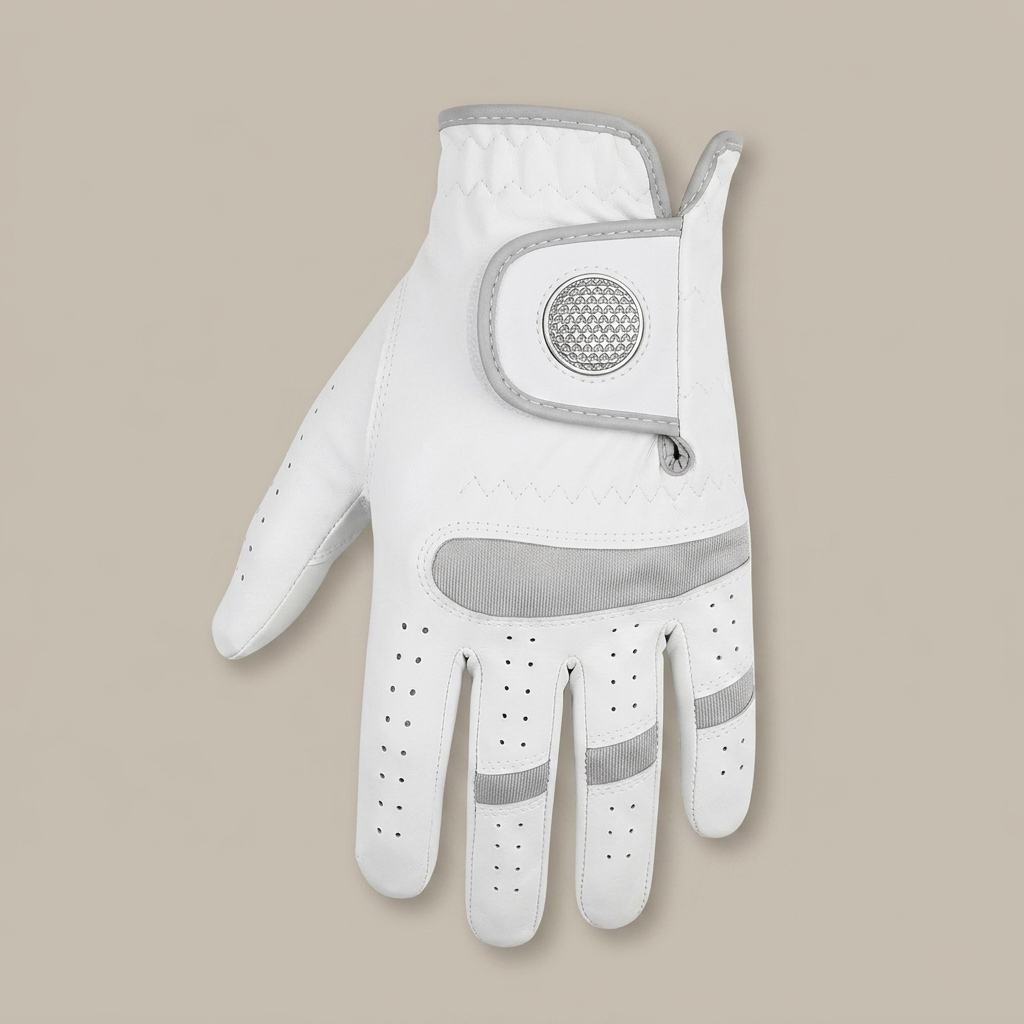 Golf glove with magnetic ball marker studio product shot