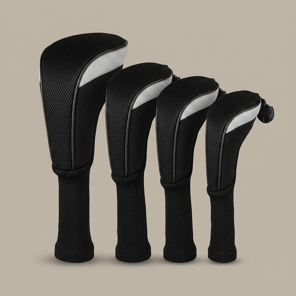 Golf wood headcovers set studio product shot