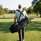 Golfer carrying a lightweight sunday bag on the fairway