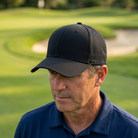 Golfer wearing a golf cap on the course