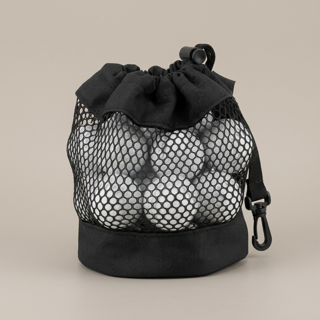 Mesh golf ball pouch studio product shot