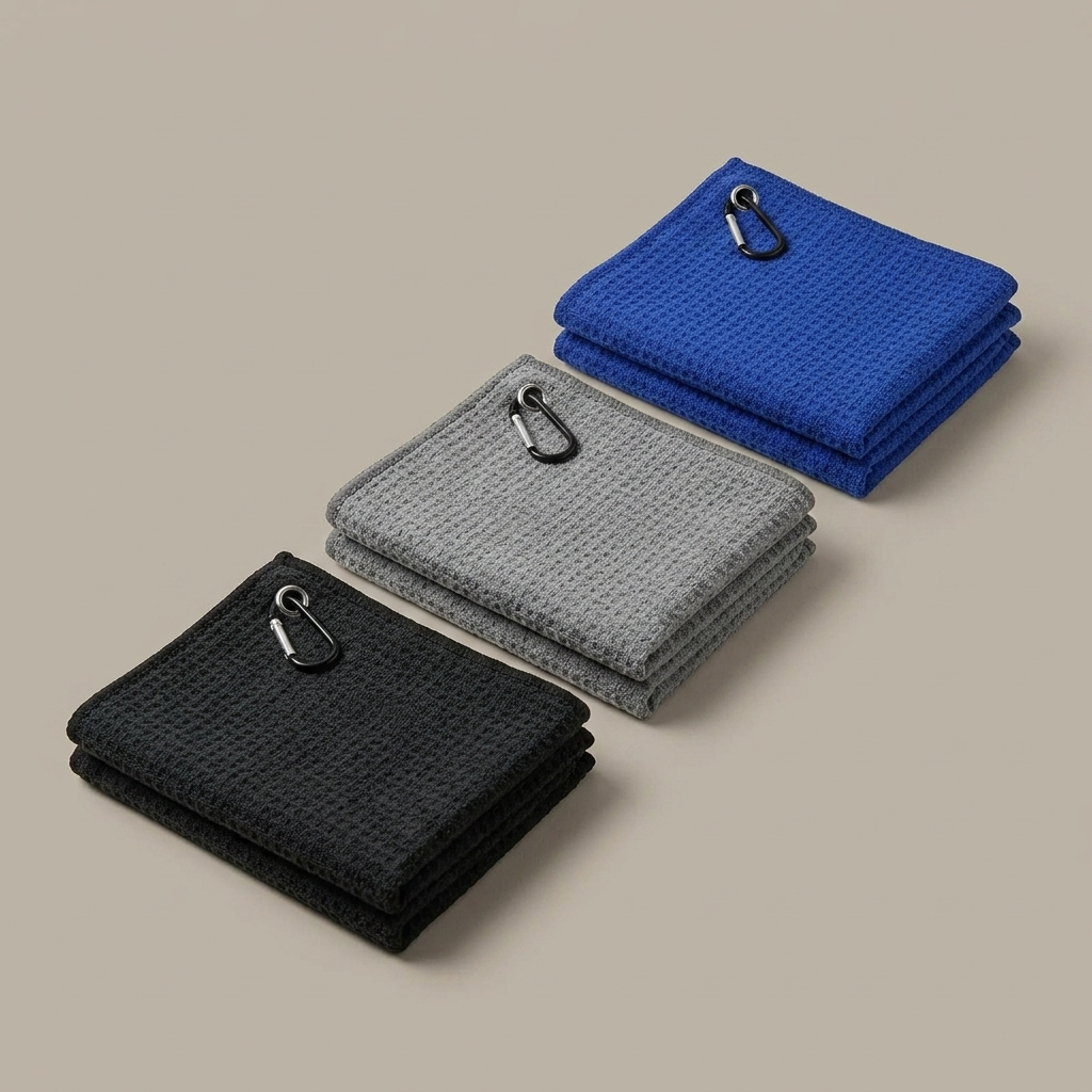 Microfibre golf towel studio product shot