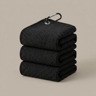 Microfibre golf towels 3 pack studio product shot