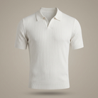 Slim-fit golf polo studio product shot