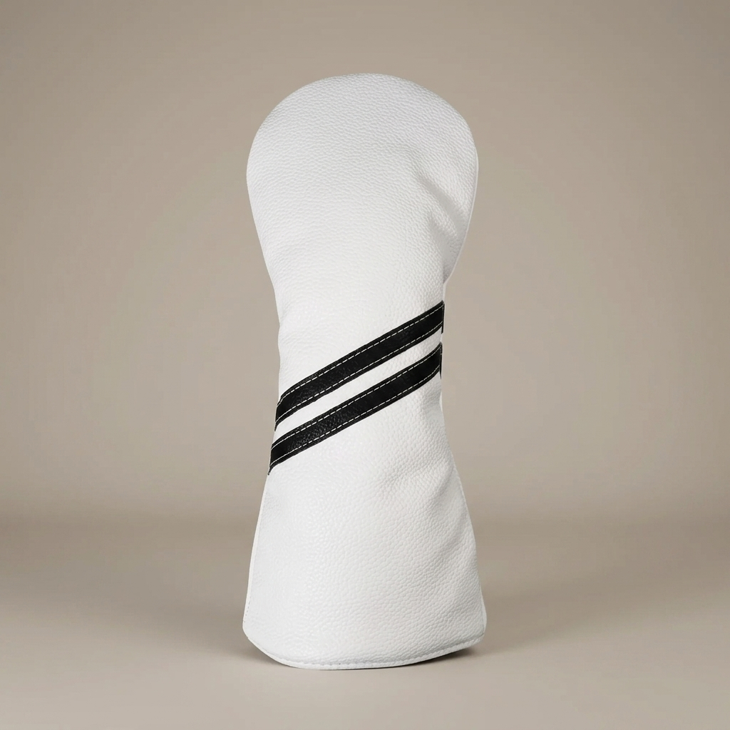 Striped golf headcover studio product shot