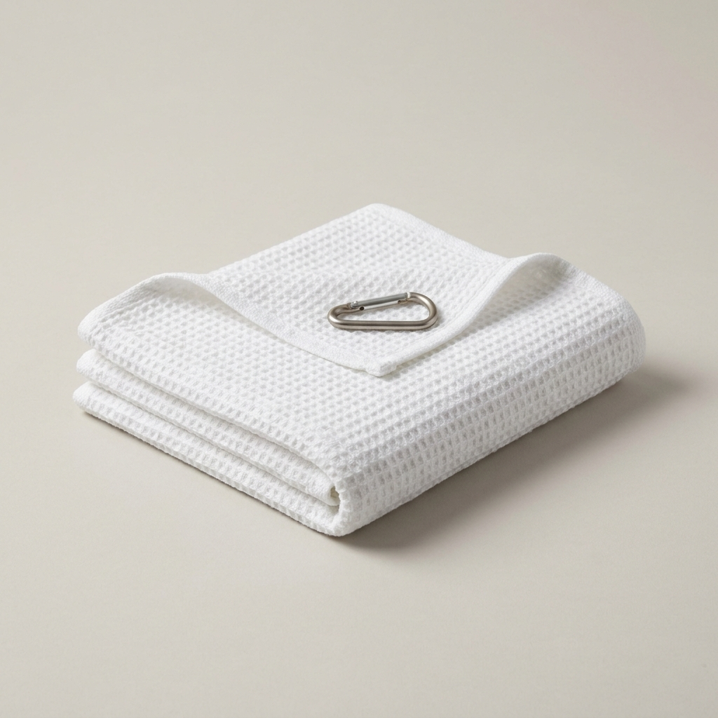 Tour Waffle Golf Towel White